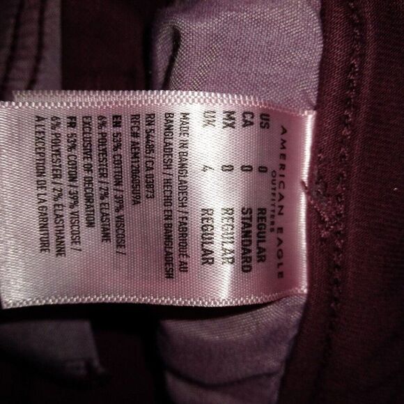 American Eagle Next Level Stretch Jegging Size 0 Burgundy - Picture 7 of 10